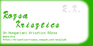rozsa krisztics business card