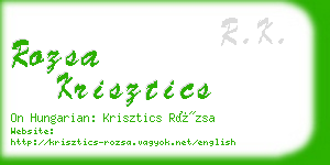 rozsa krisztics business card